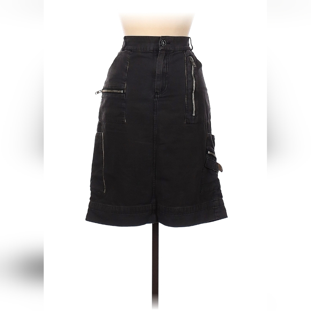 Marc by Marc Jacobs Black Cargo Midi Skirt with Zip Details